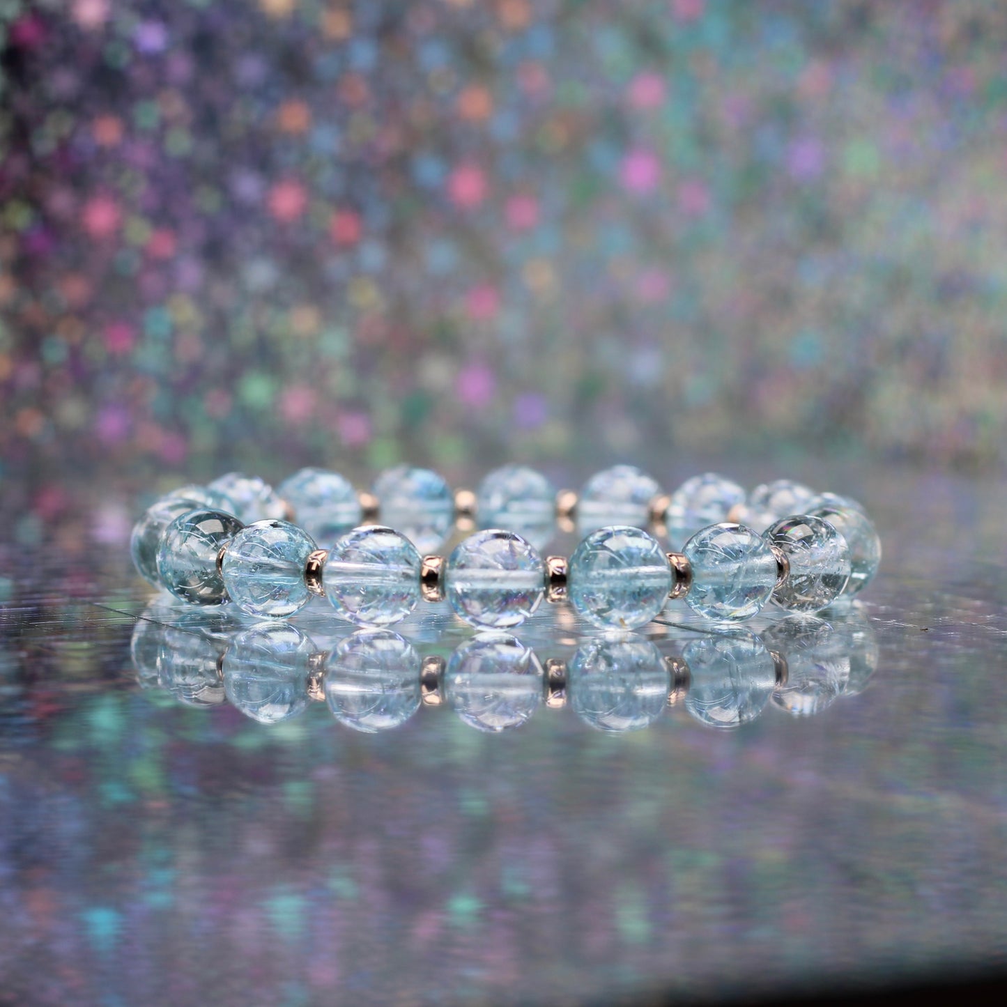 Sky Blue Topaz Power Bracelet With Sterling Silver & Topaz Crystal