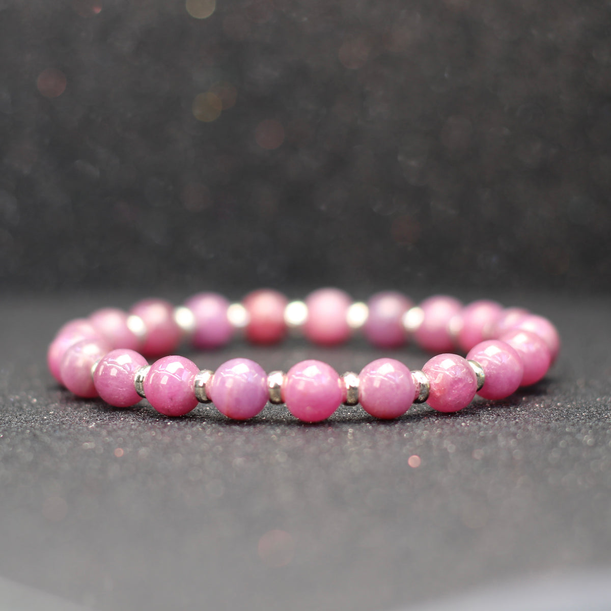 Ruby Power Bracelet With Sterling Silver & Ruby Crystal