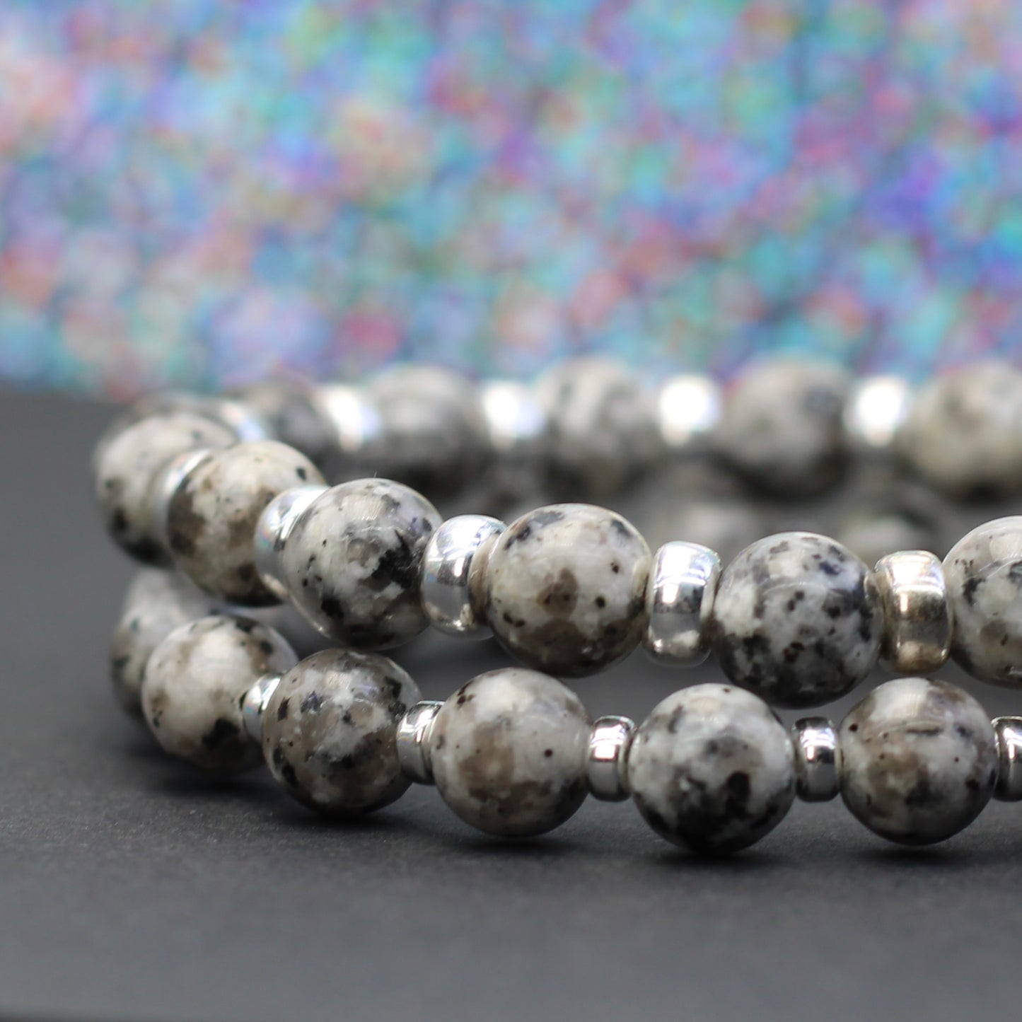 Granite Power Bracelet With Sterling Silver & Granite Piece