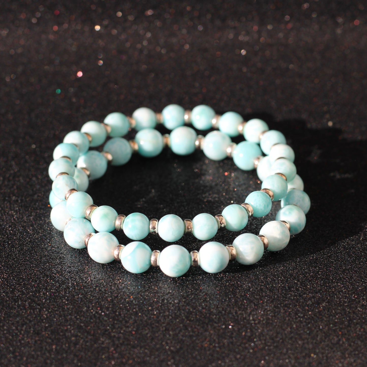 Larimar Power Bracelet With Sterling Silver & Tumble
