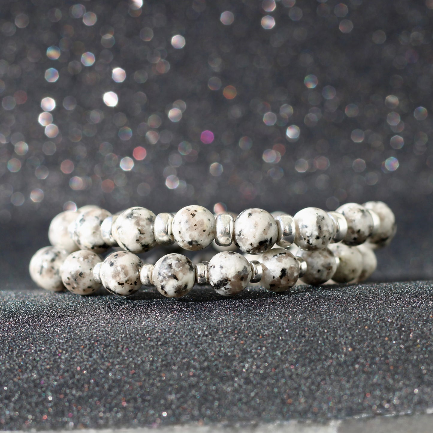 Granite Power Bracelet With Sterling Silver & Granite Piece