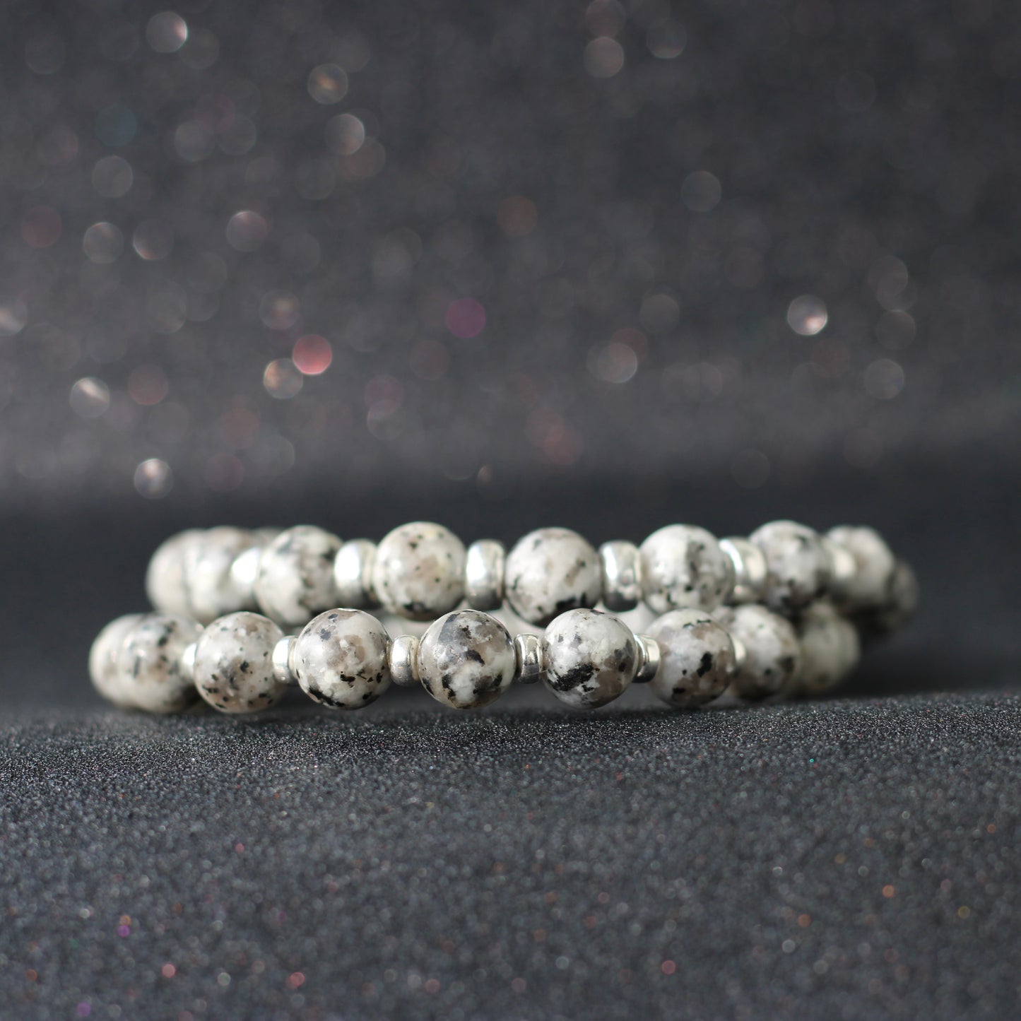 Granite Power Bracelet With Sterling Silver & Granite Piece