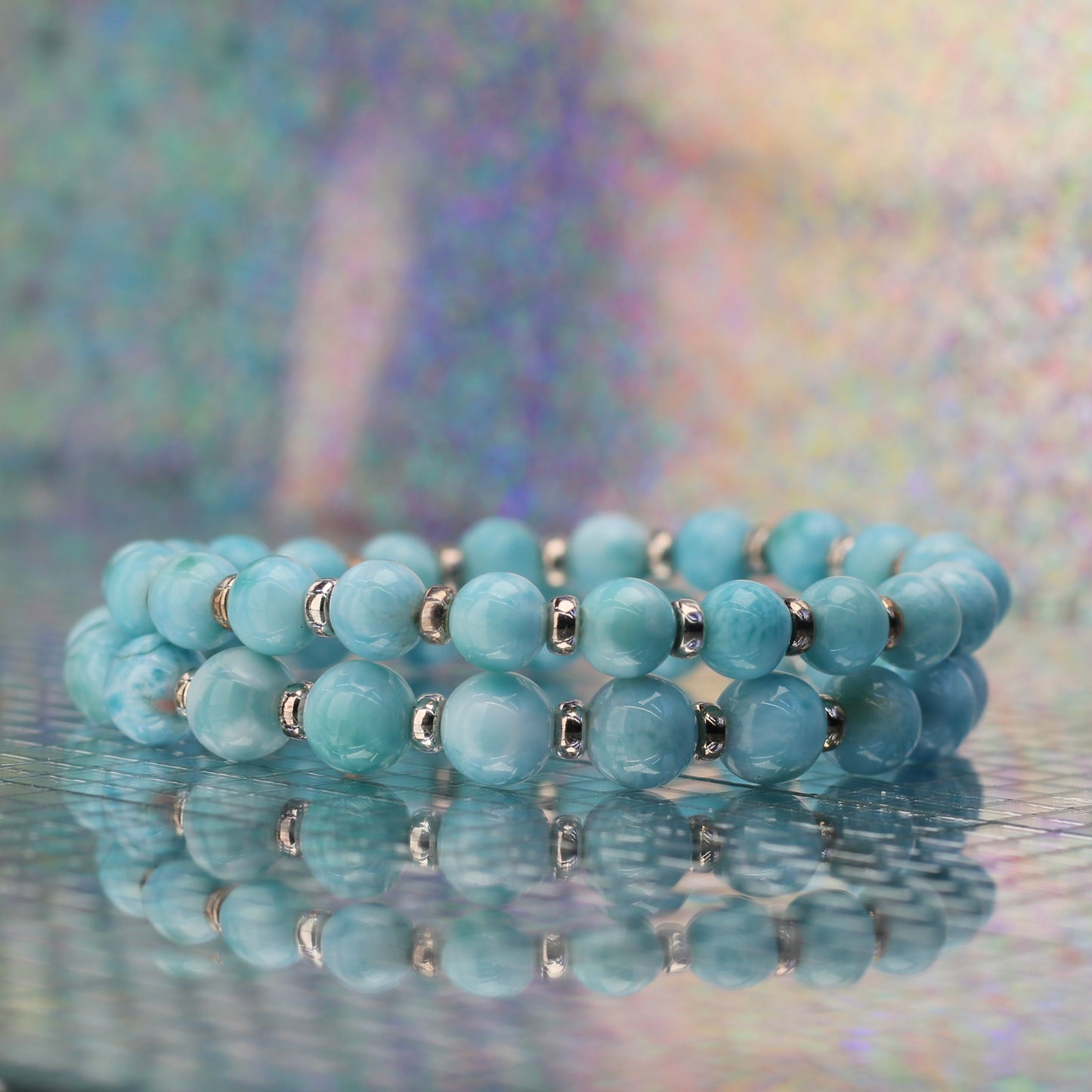 Larimar Power Bracelet With Sterling Silver & Tumble