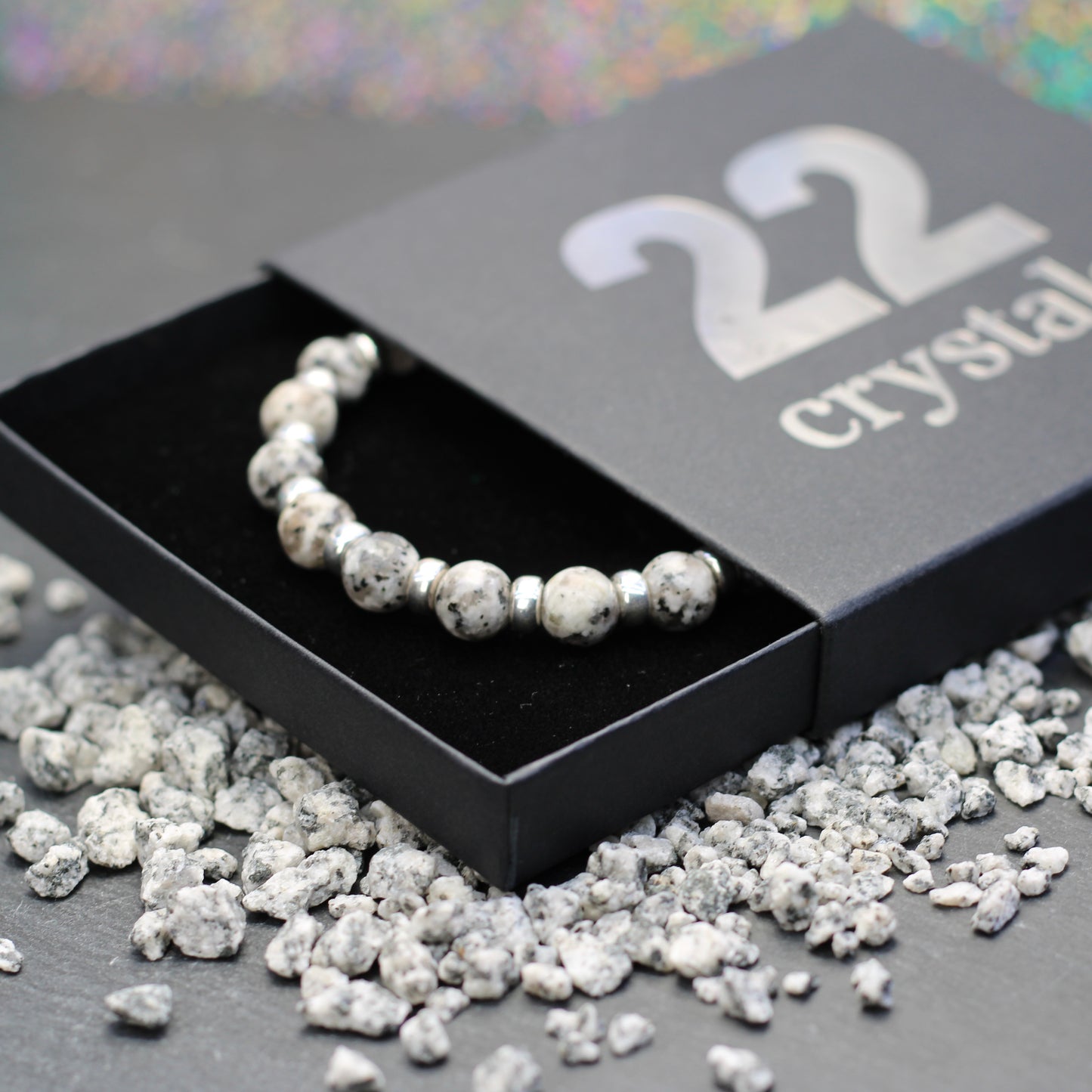 Granite Power Bracelet With Sterling Silver & Granite Piece