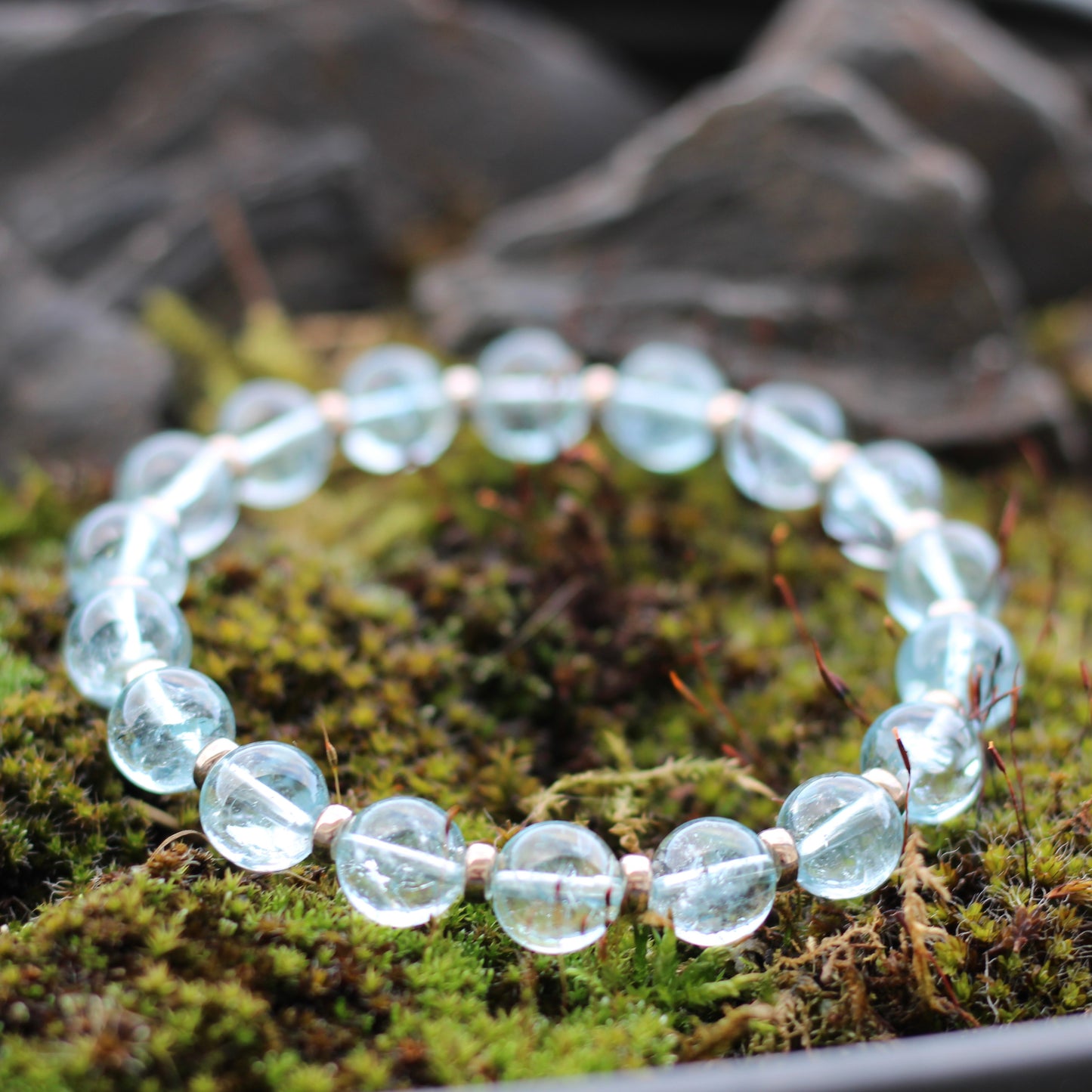 Sky Blue Topaz Power Bracelet With Sterling Silver & Topaz Crystal