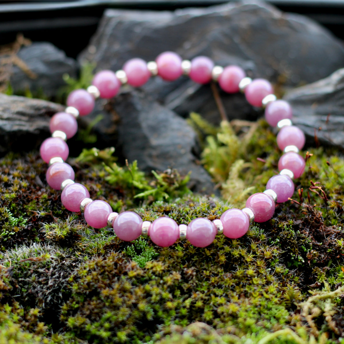 Ruby Power Bracelet With Sterling Silver & Ruby Crystal