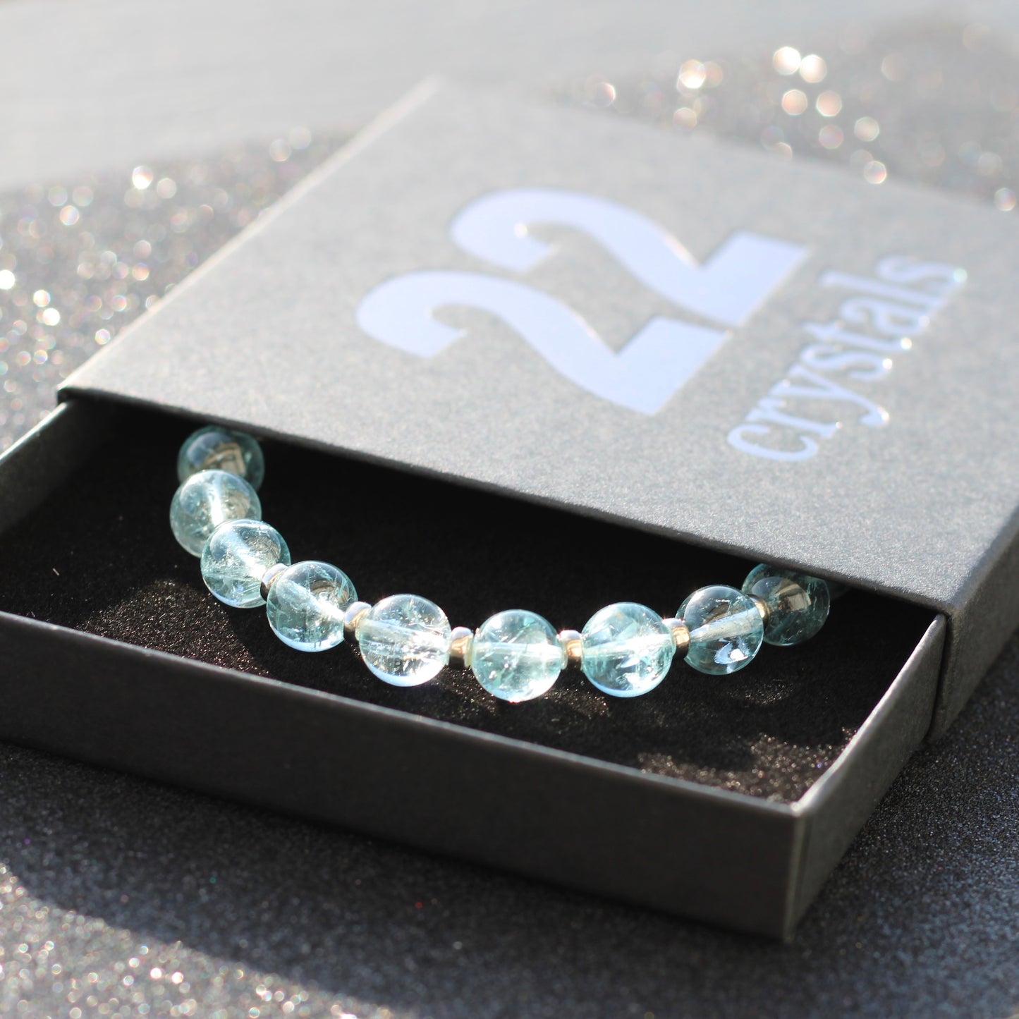 Sky Blue Topaz Power Bracelet With Sterling Silver & Topaz Crystal