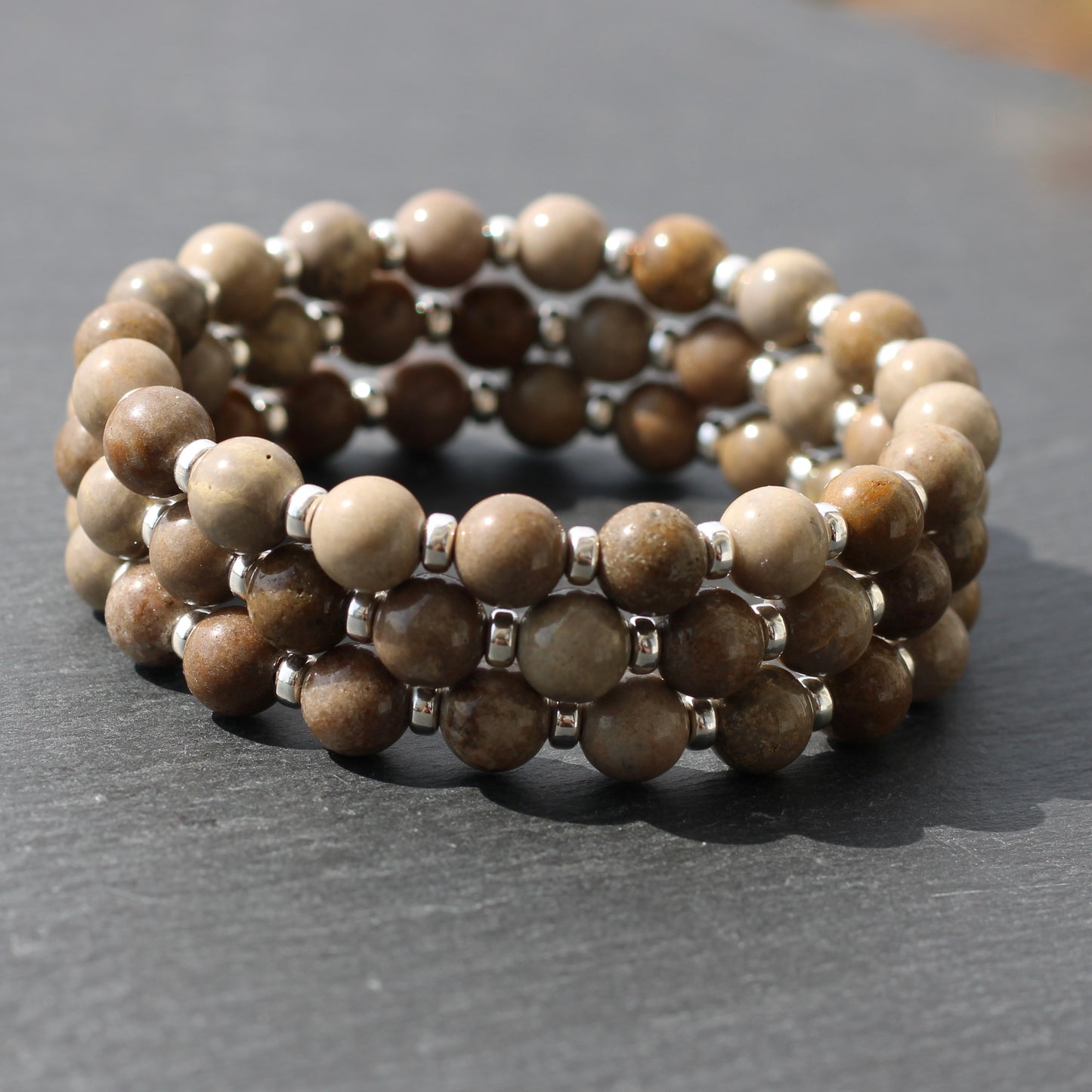 Sarsen Power Bracelet With Sterling Silver & Stonehenge Sarsen Stone