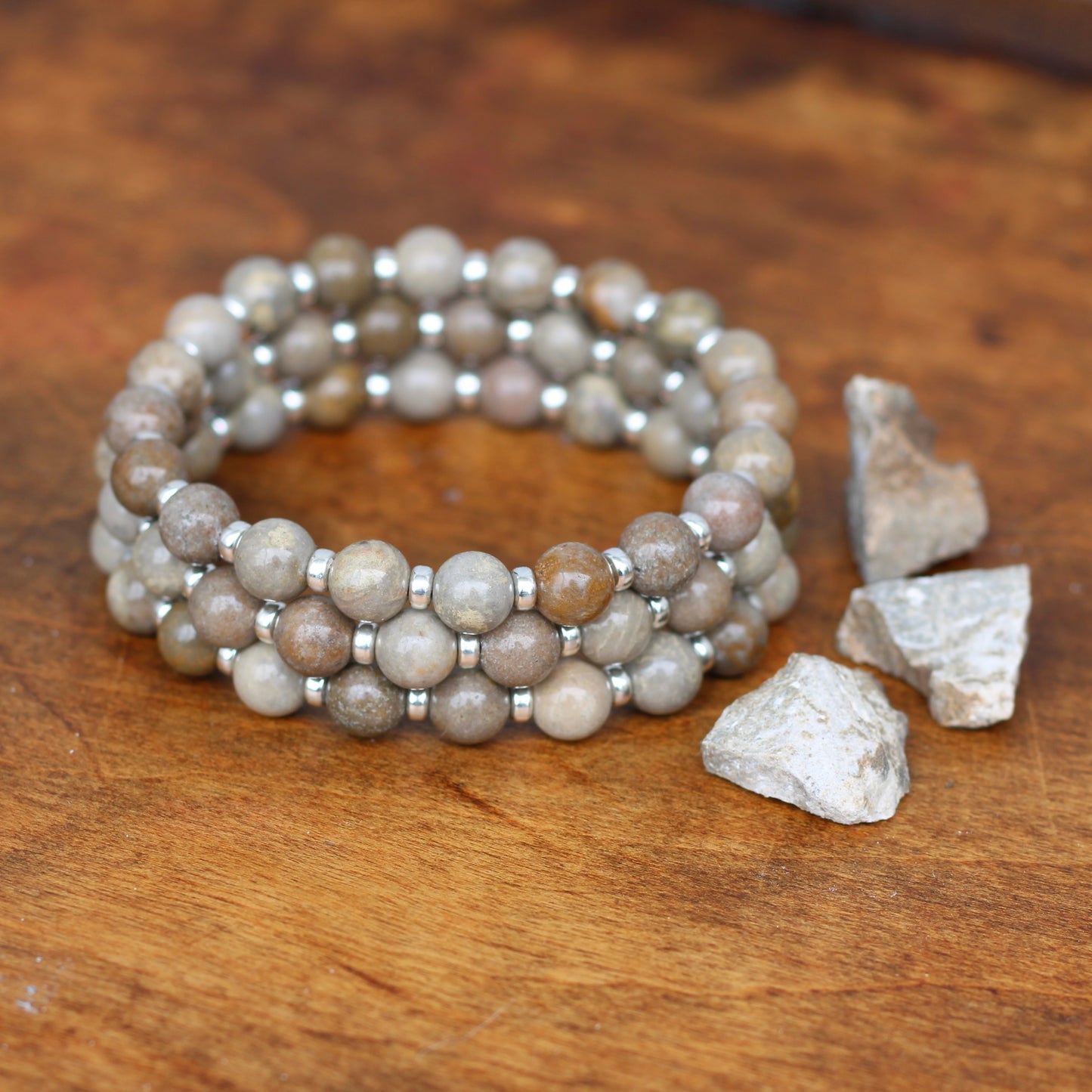 Sarsen Power Bracelet With Sterling Silver & Stonehenge Sarsen Stone