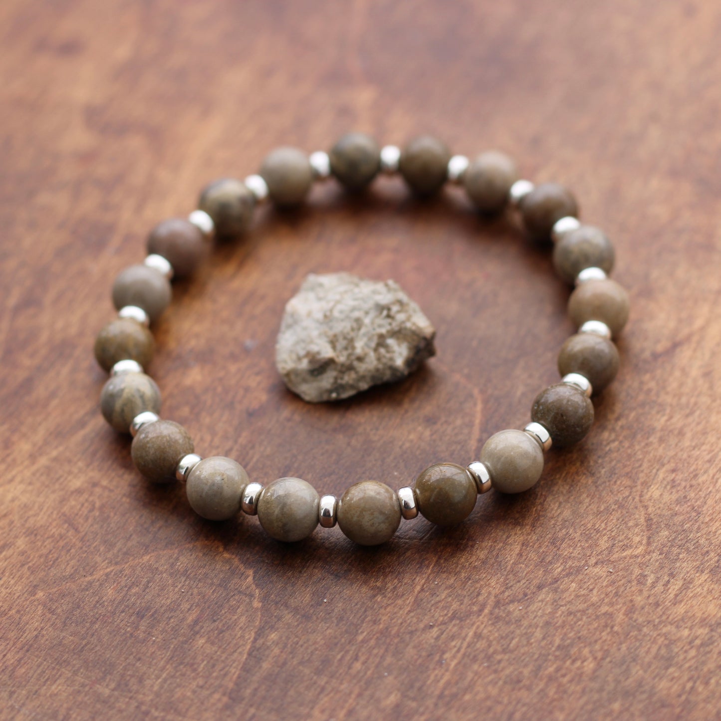 Sarsen Power Bracelet With Sterling Silver & Stonehenge Sarsen Stone