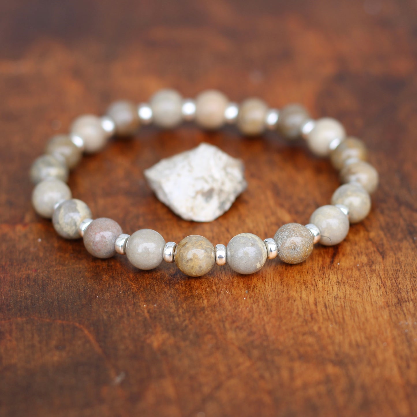 Sarsen Power Bracelet With Sterling Silver & Stonehenge Sarsen Stone