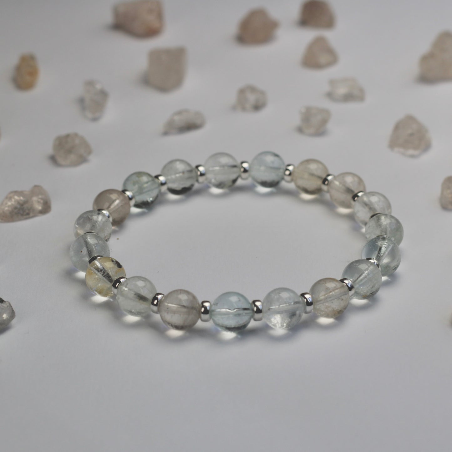 Topaz Power Bracelet With Sterling Silver & Rough Topaz Crystal