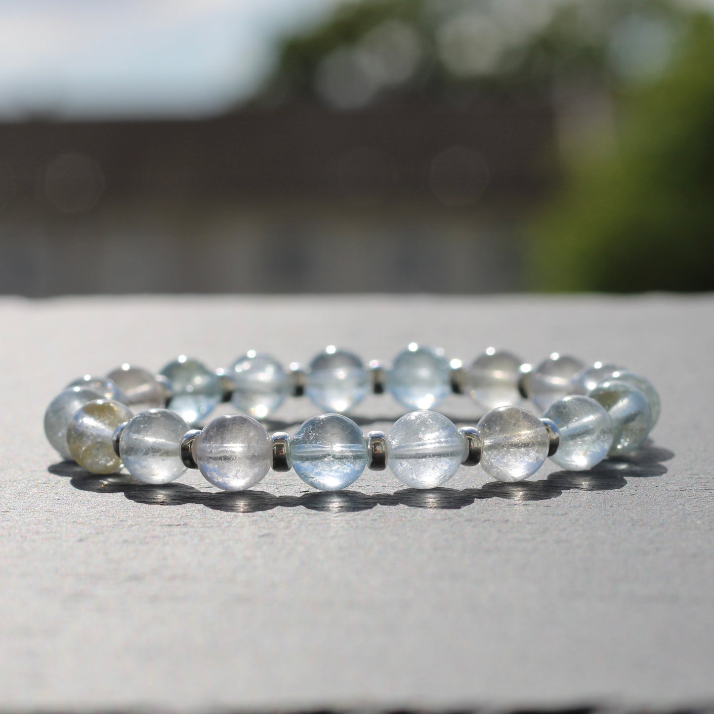 Topaz Power Bracelet With Sterling Silver & Rough Topaz Crystal