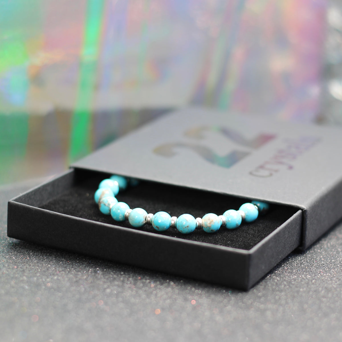Turquoise Power Bracelet With Sterling Silver & Free Small Tumble