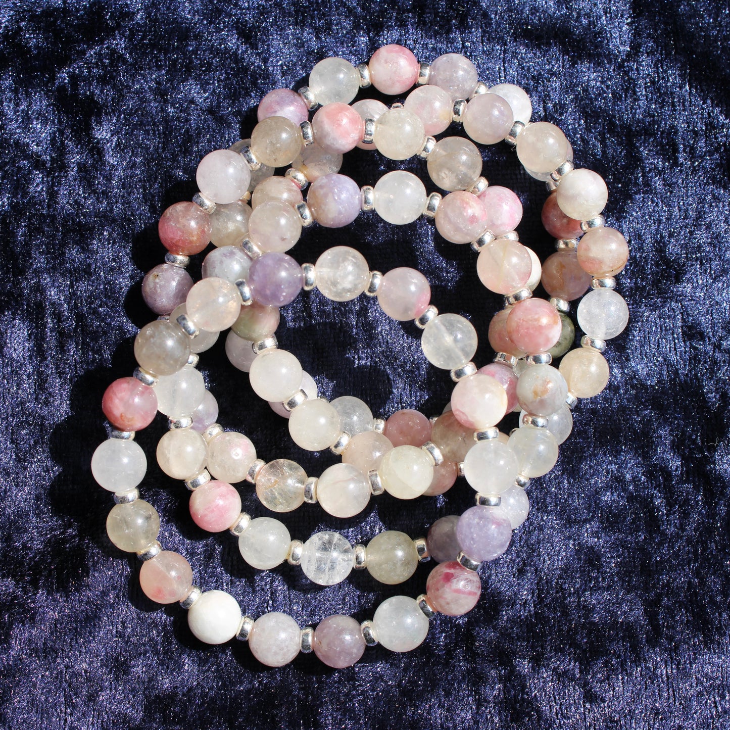 Tourmaline & Mica In Quartz Power Bracelet With Sterling Silver