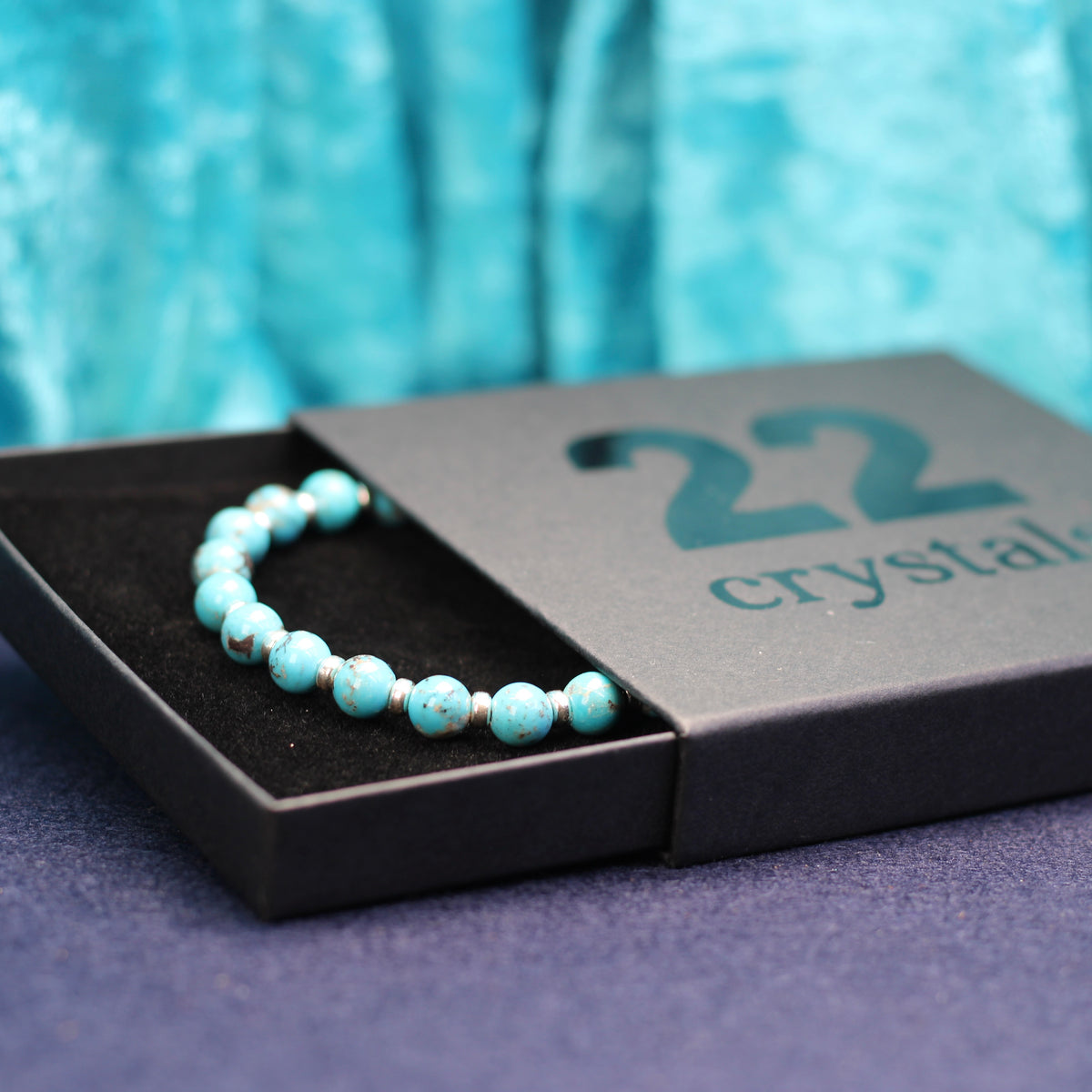 Turquoise Power Bracelet With Sterling Silver & Free Small Tumble
