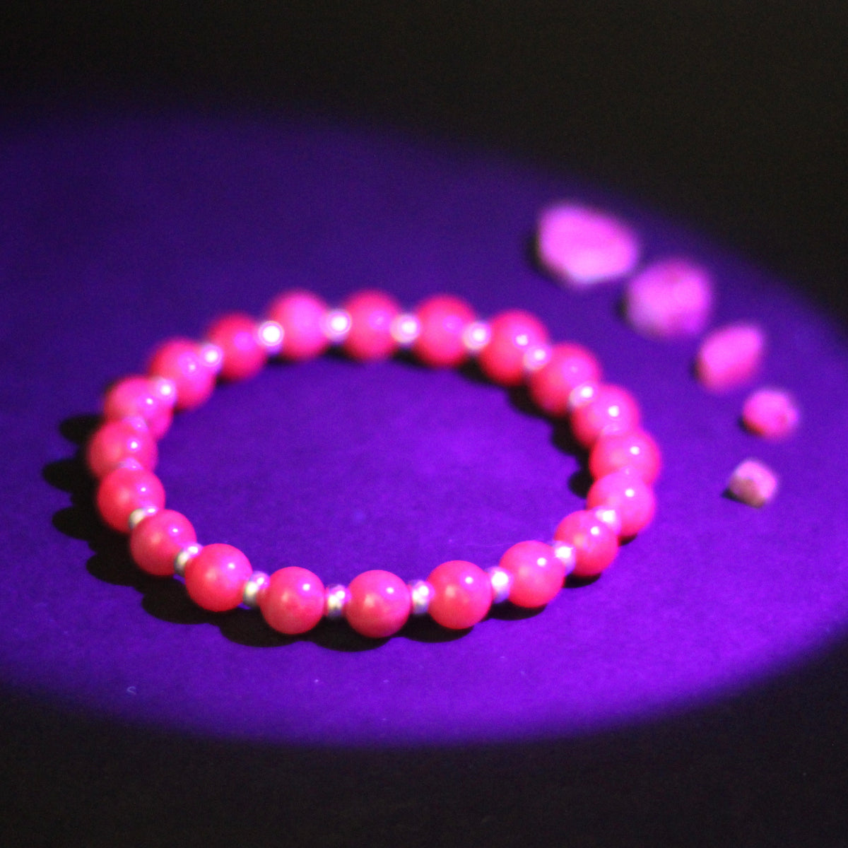 Ruby Power Bracelet With Sterling Silver & Ruby Crystal