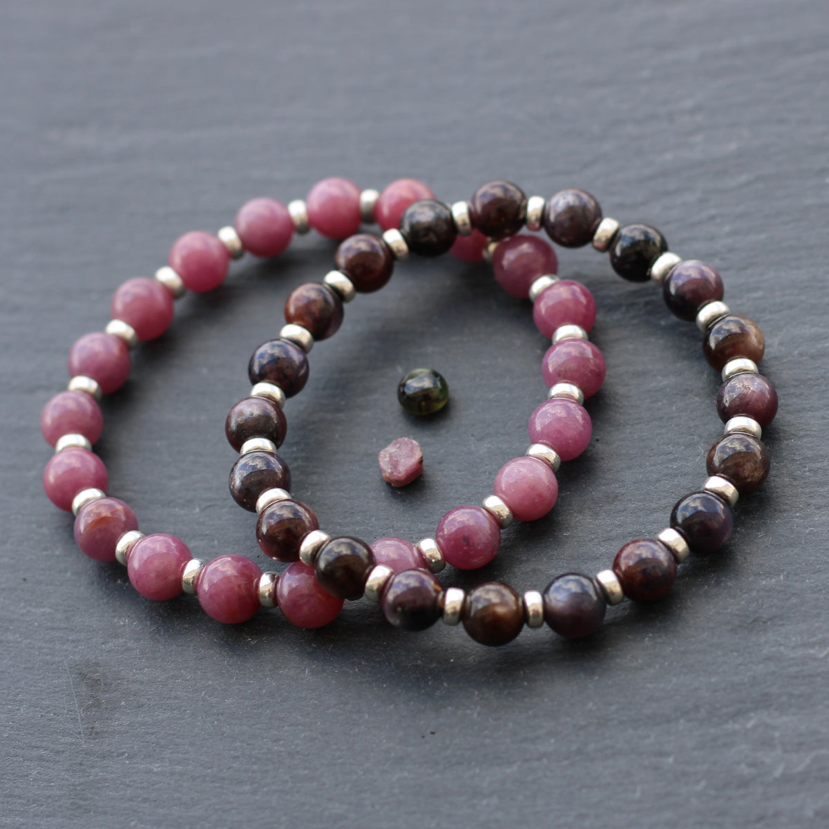 Ruby Power Bracelet With Sterling Silver & Ruby Crystal