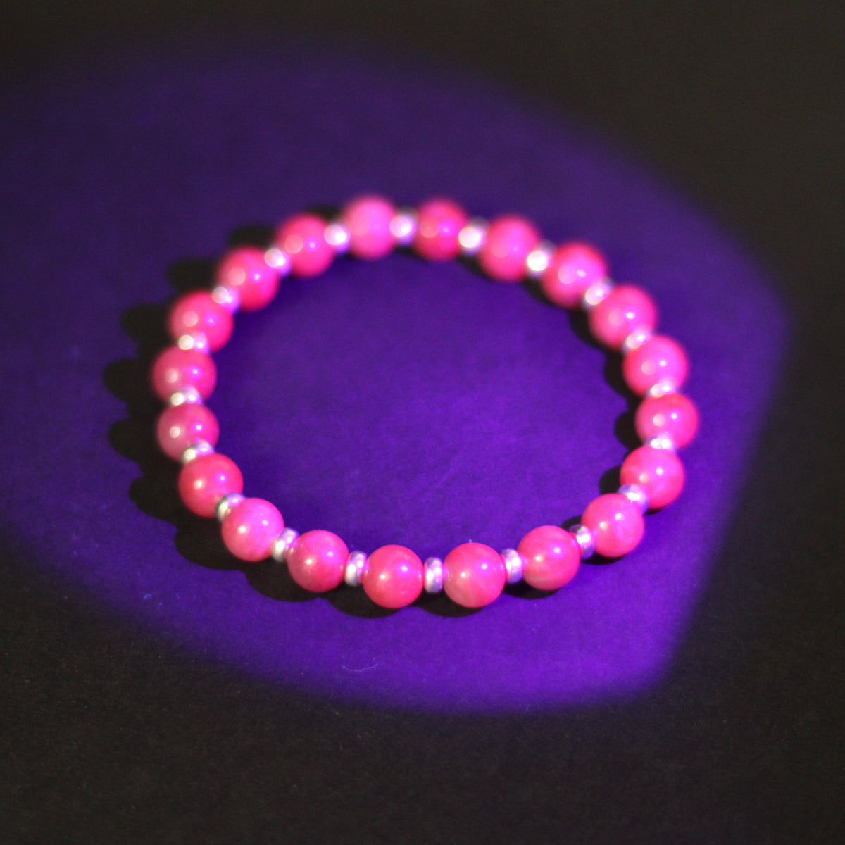 Ruby Power Bracelet With Sterling Silver & Ruby Crystal