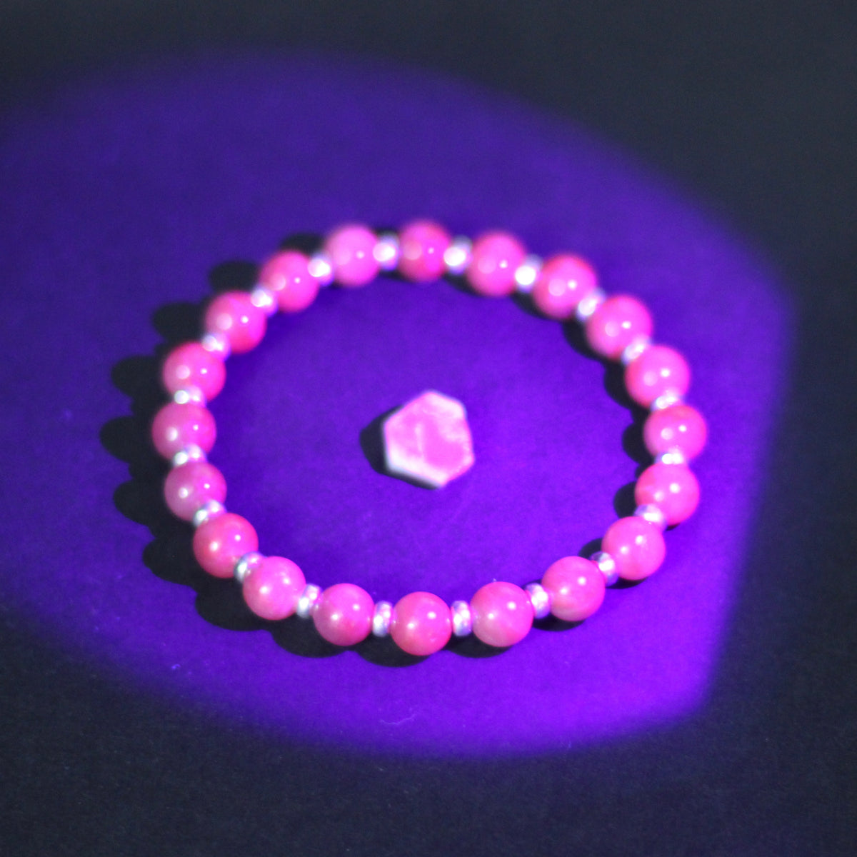 Ruby Power Bracelet With Sterling Silver & Ruby Crystal