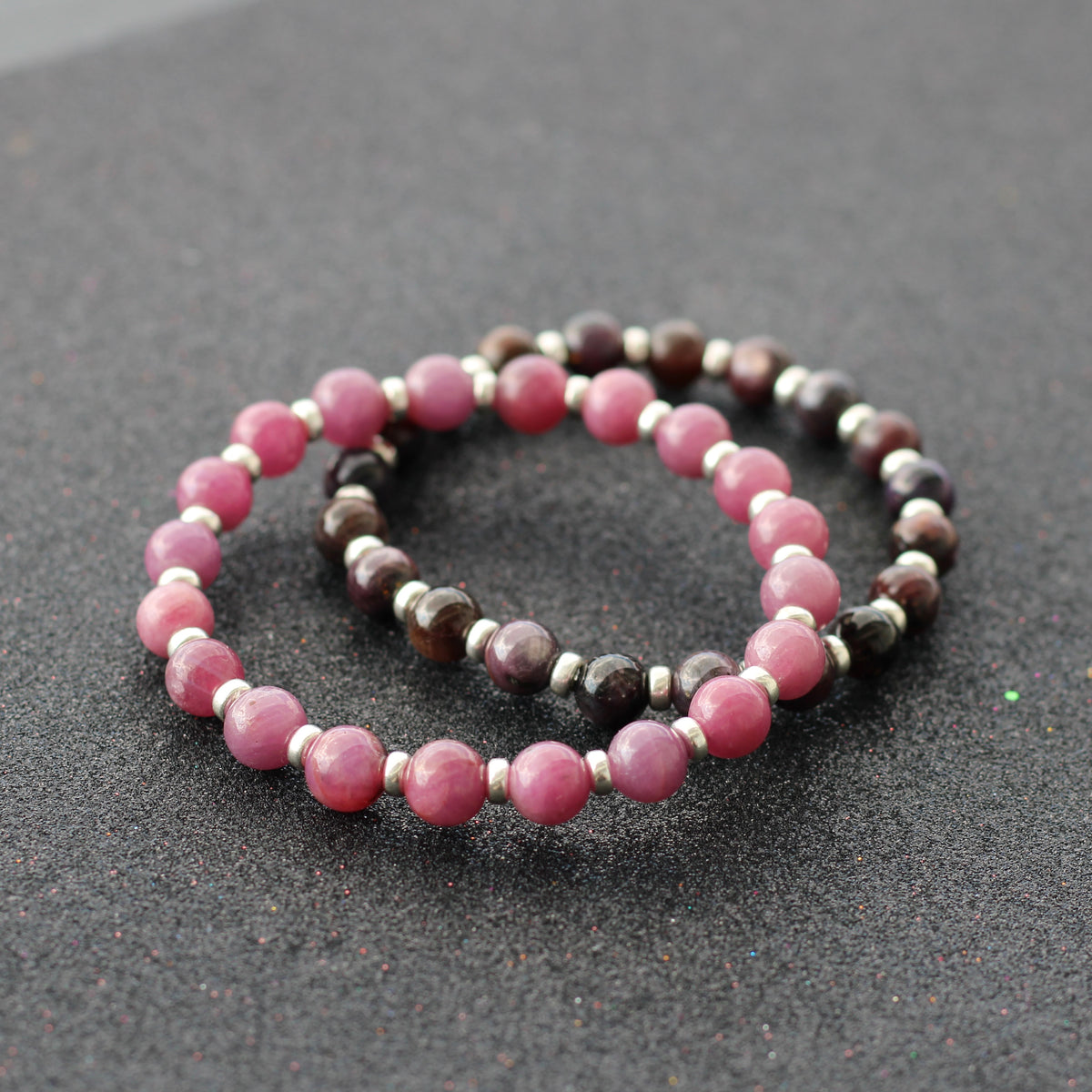 Ruby Power Bracelet With Sterling Silver & Ruby Crystal