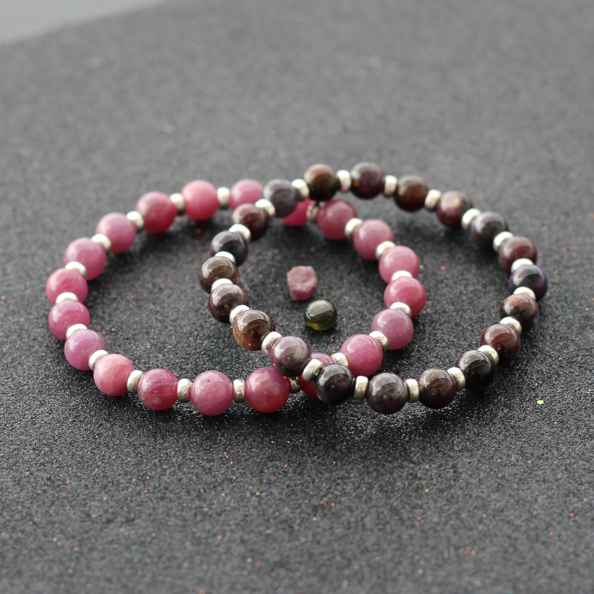 Ruby Power Bracelet With Sterling Silver & Ruby Crystal