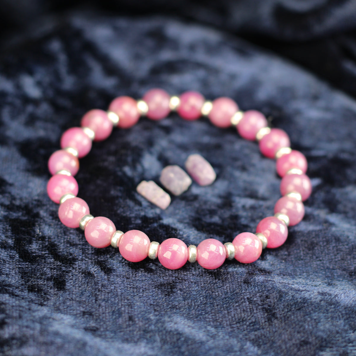Ruby Power Bracelet With Sterling Silver & Ruby Crystal