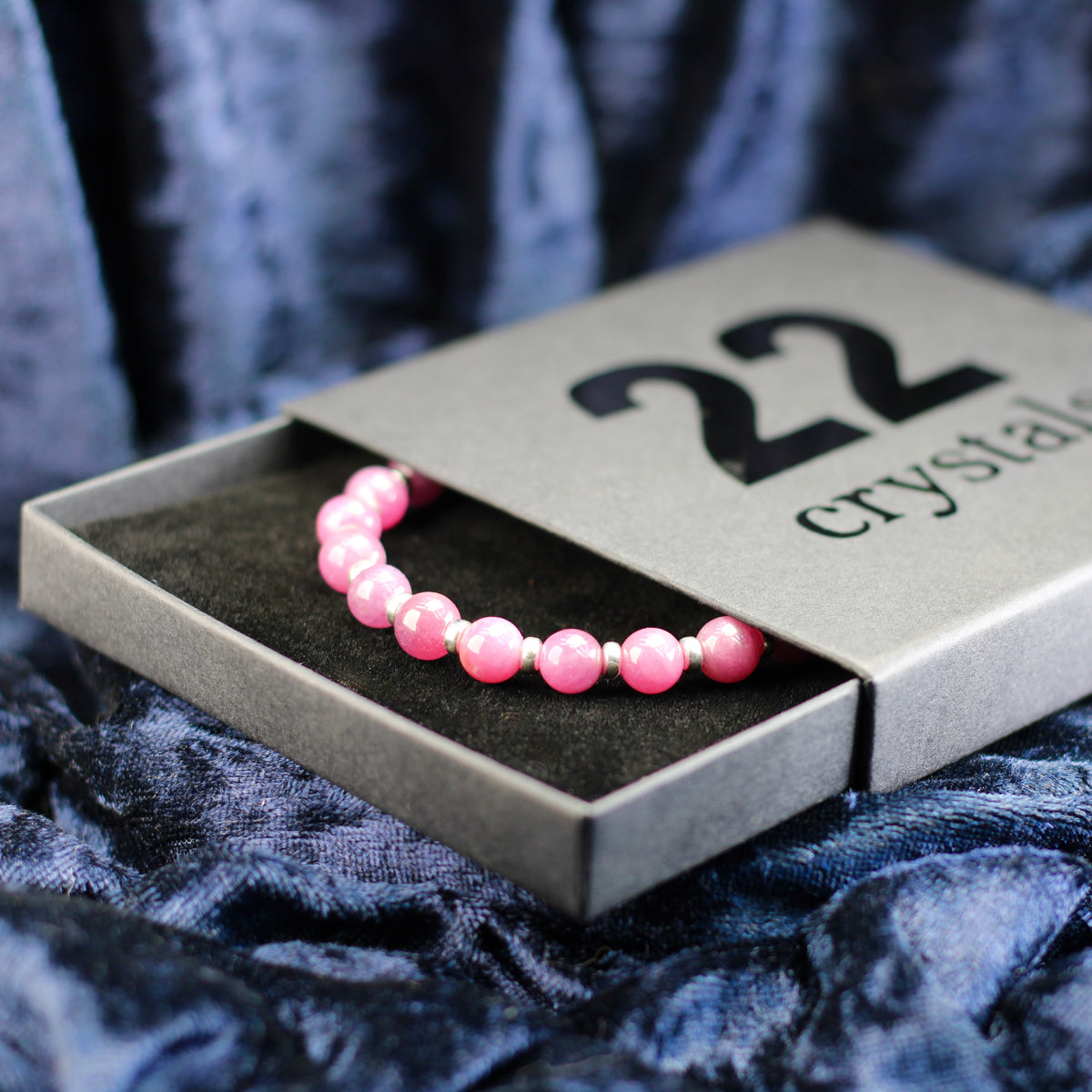 Ruby Power Bracelet With Sterling Silver & Ruby Crystal