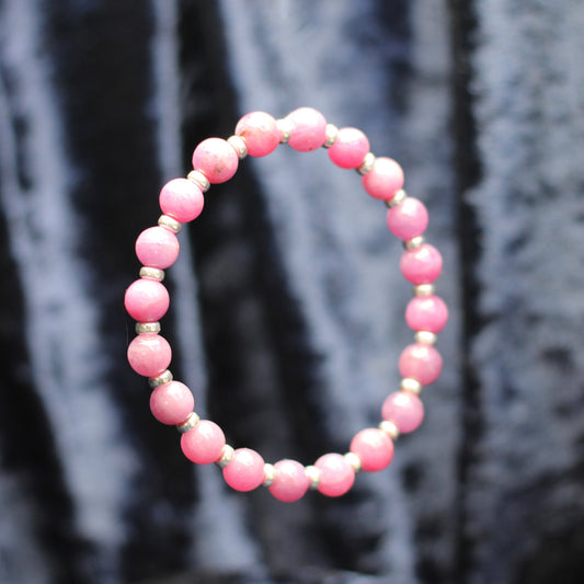 Ruby Power Bracelet With Sterling Silver & Ruby Crystal