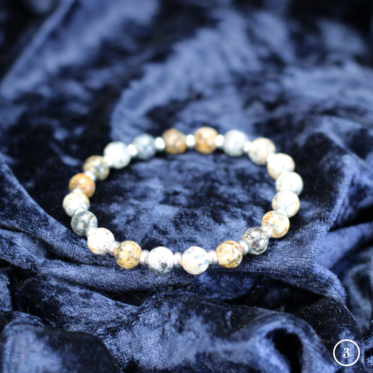 Merlinite Collection Power Bracelets With Sterling Silver & Tumble Stone
