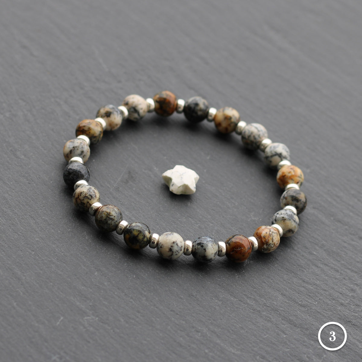 Merlinite Collection Power Bracelets With Sterling Silver & Tumble Stone