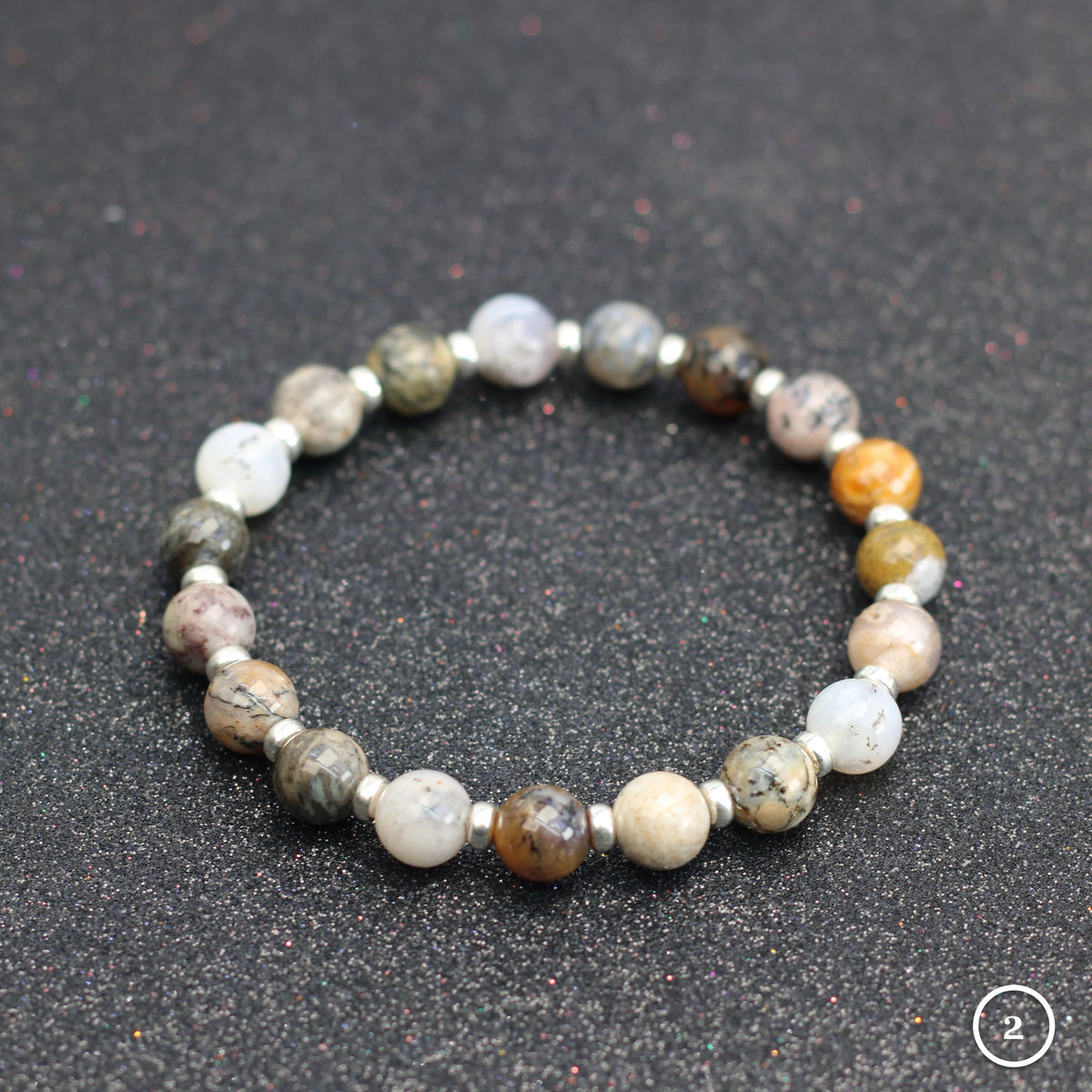 Merlinite Collection Power Bracelets With Sterling Silver & Tumble Stone