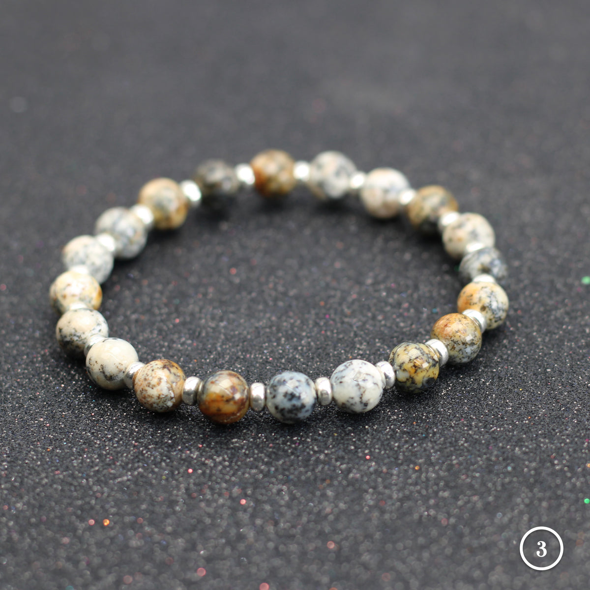 Merlinite Collection Power Bracelets With Sterling Silver & Tumble Stone