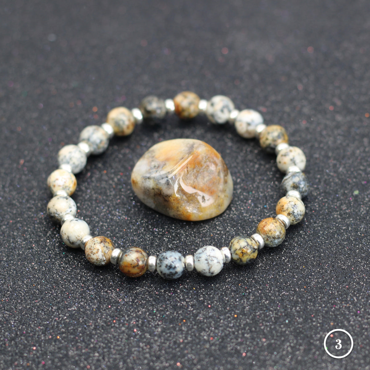 Merlinite Collection Power Bracelets With Sterling Silver & Tumble Stone