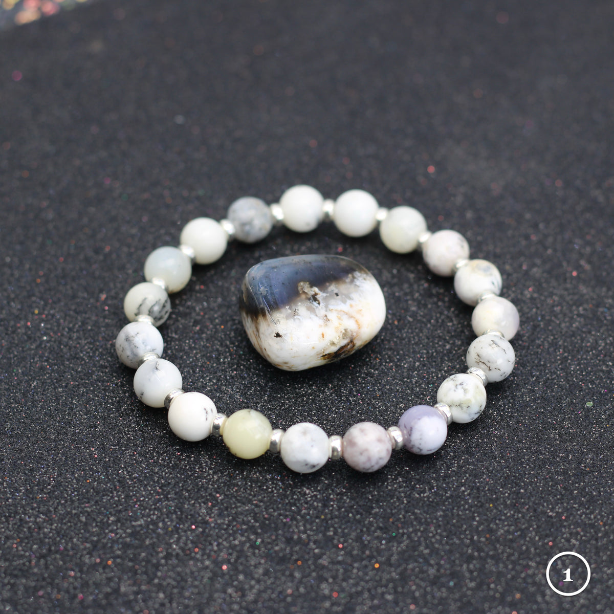 Merlinite Collection Power Bracelets With Sterling Silver & Tumble Stone