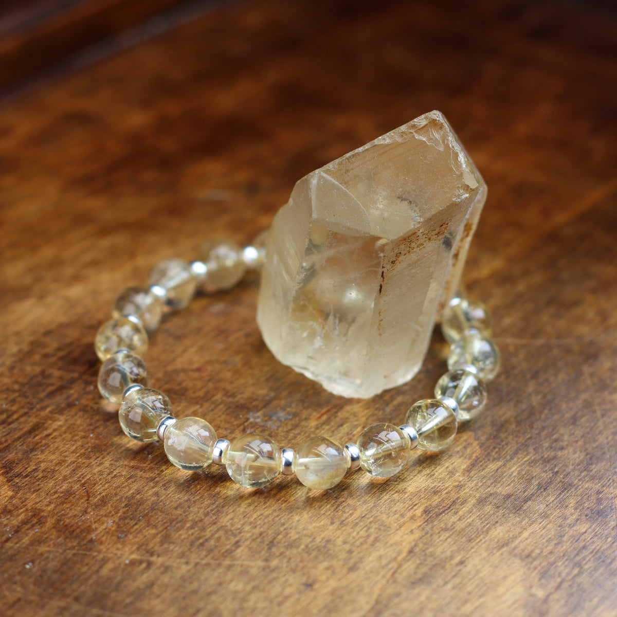 Citrine Power Bracelet With Sterling Silver & Tumble Stone