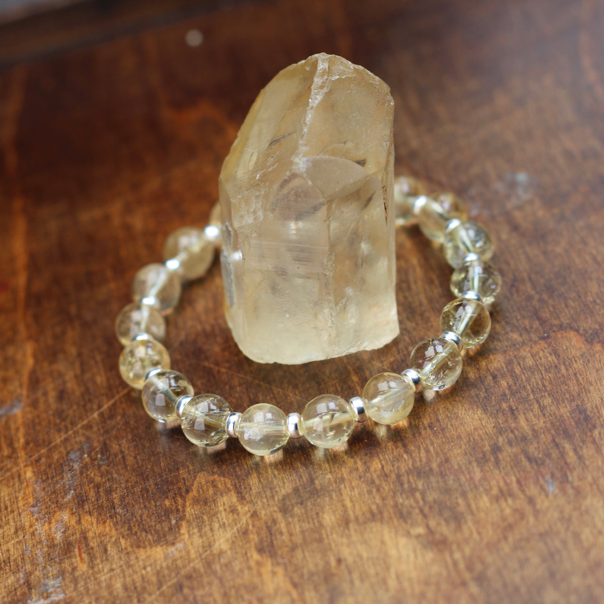 Citrine Power Bracelet With Sterling Silver & Tumble Stone