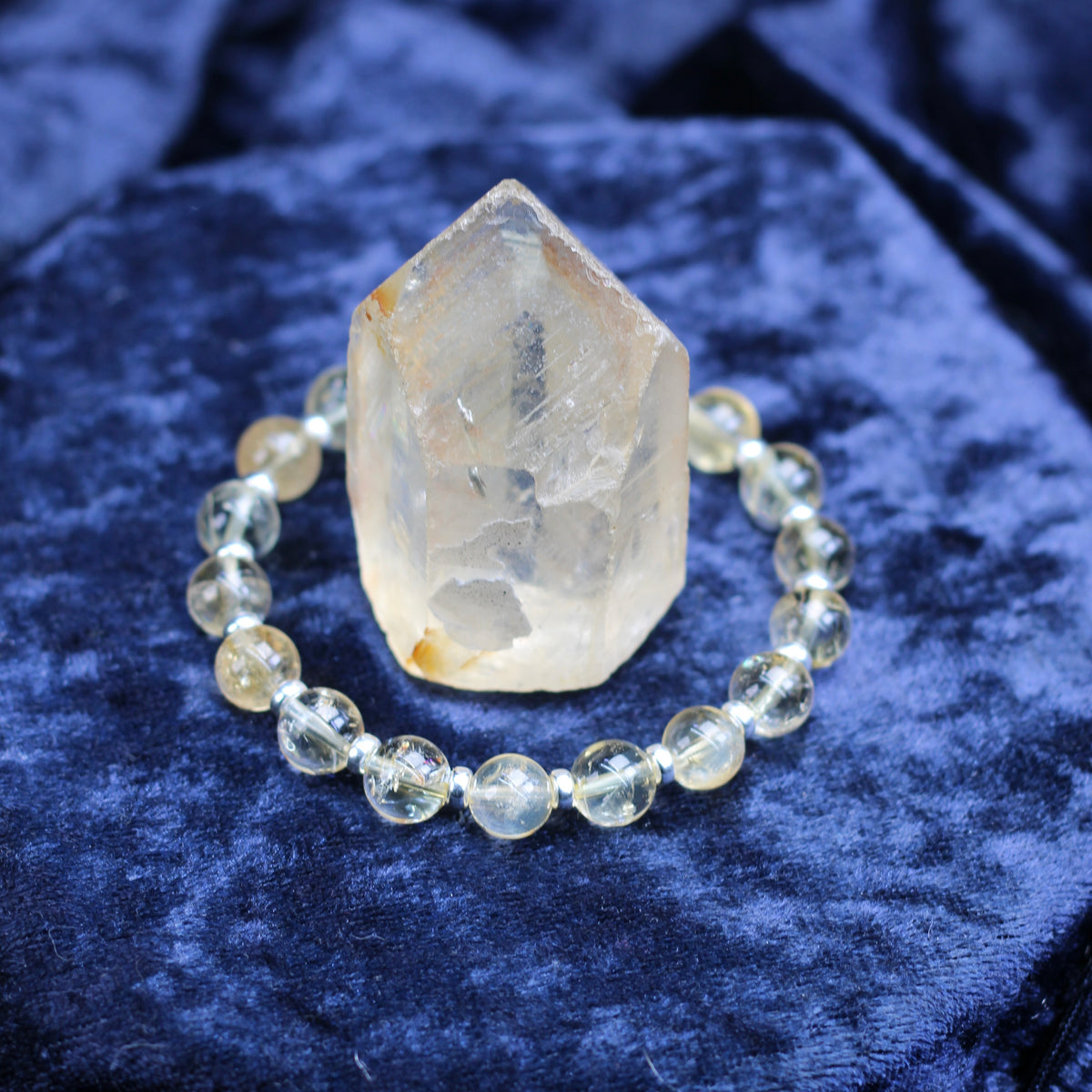 Citrine Power Bracelet With Sterling Silver & Tumble Stone