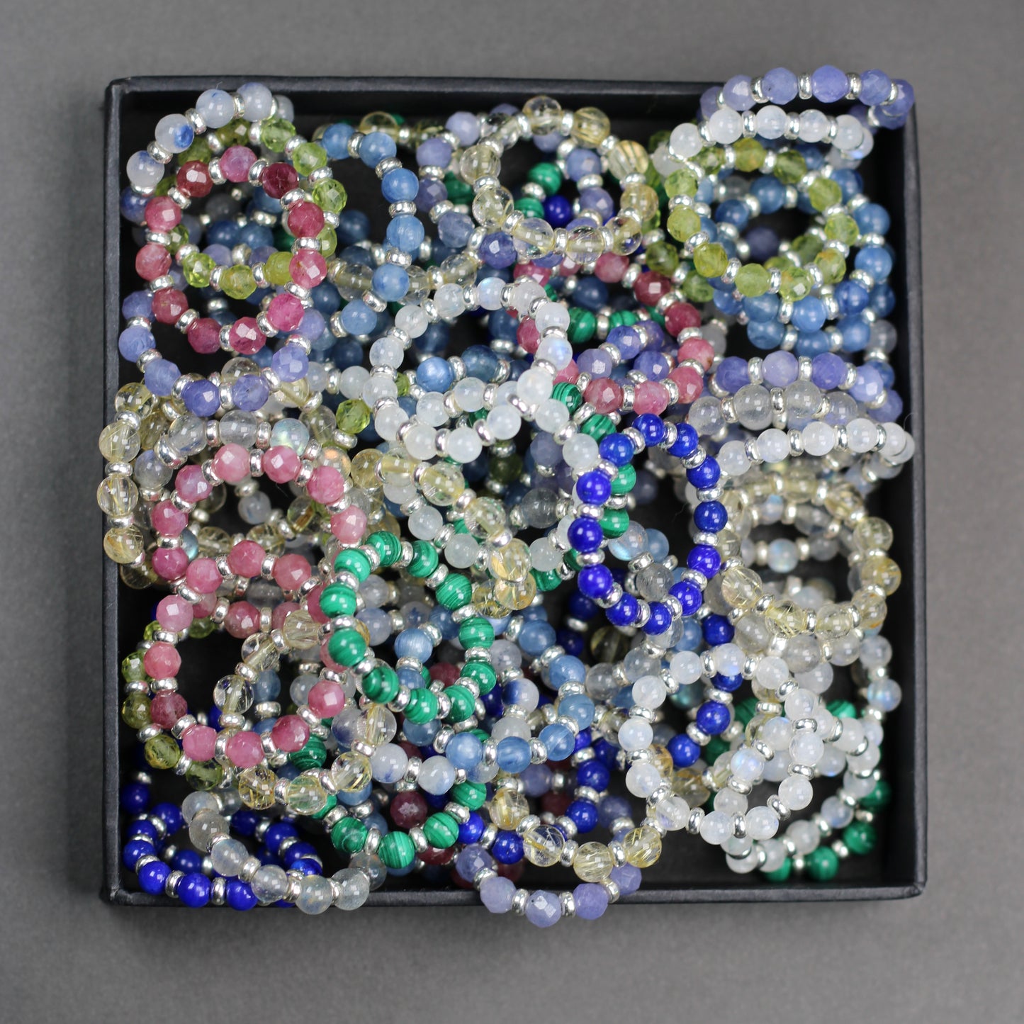 Dumortierite In Quartz RING With Silver. Presented With A Tin, A Tag & A Herkimer Diamond