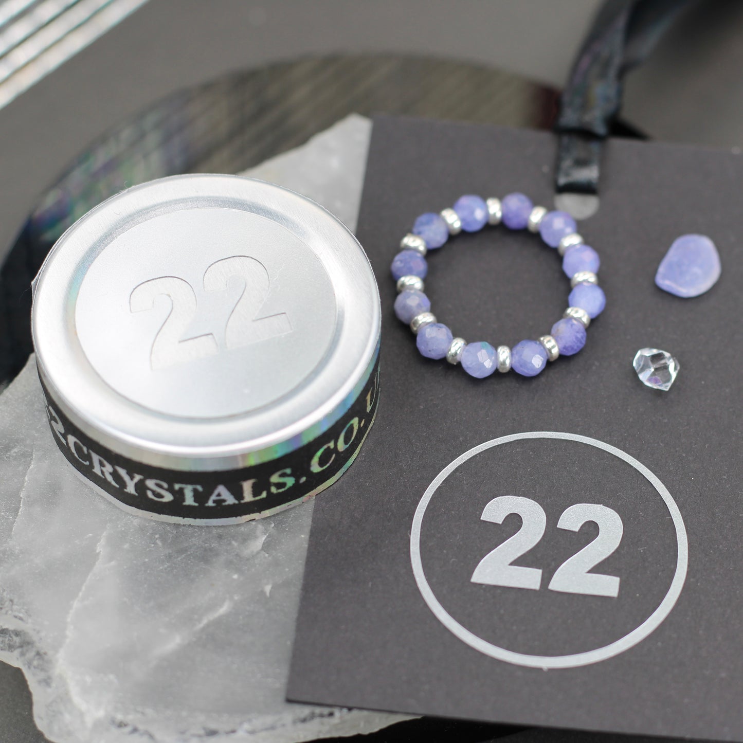 Tanzanite RING With Silver. Presented With A Tin, A Tag & A Herkimer Diamond