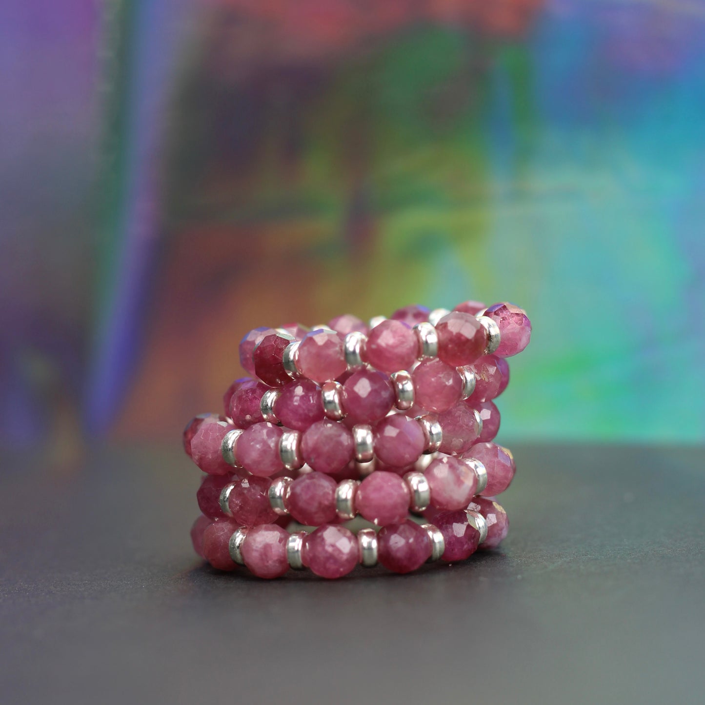 Pink Tourmaline RING With Silver. Presented With A Tin, A Tag & A Herkimer Diamond