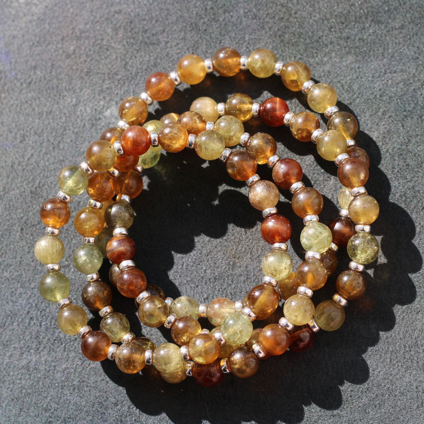 Chrysoberyl Power Bracelet With Sterling Silver & Gem Rough Tumbles