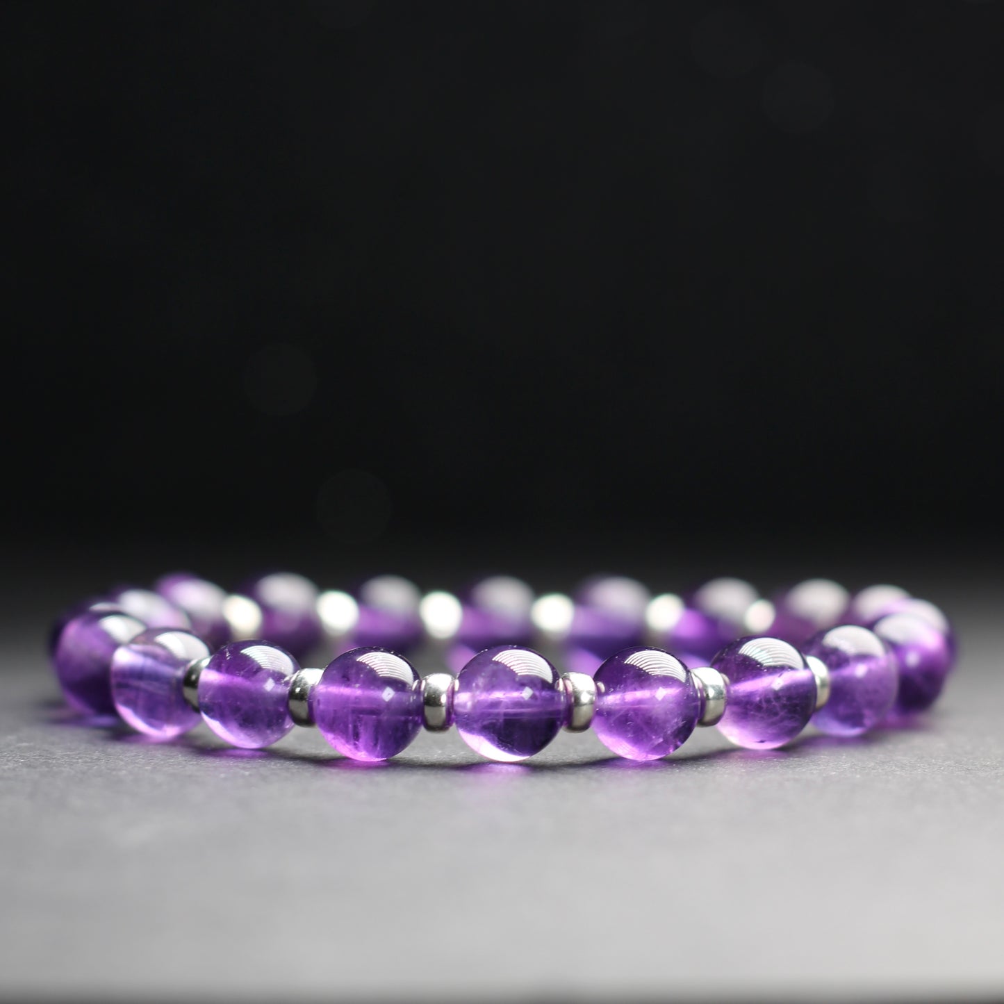 Amethyst Power Bracelet With Sterling Silver & Amethyst Tumble Stone