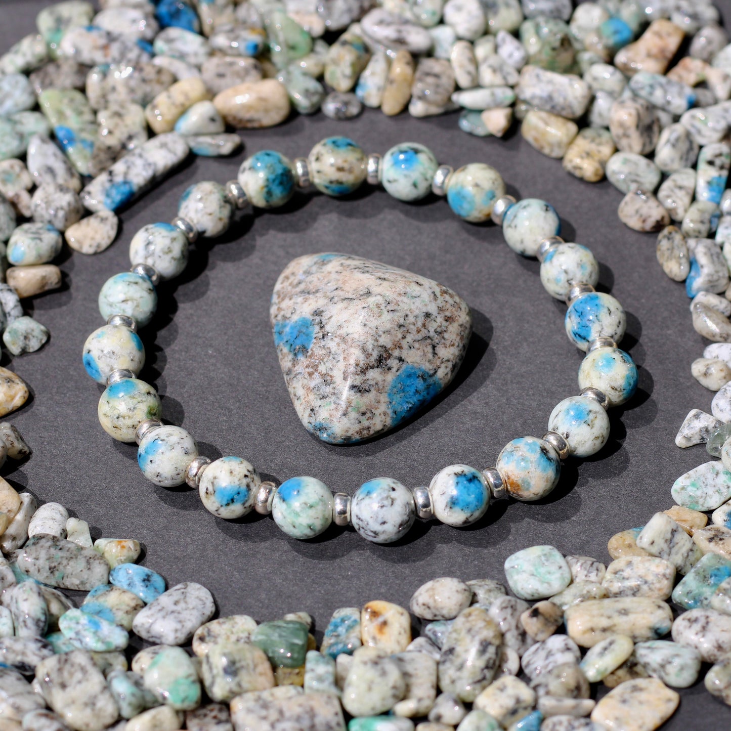 K2 Stone Power Bracelet With Sterling Silver & K2 Tumble Stone