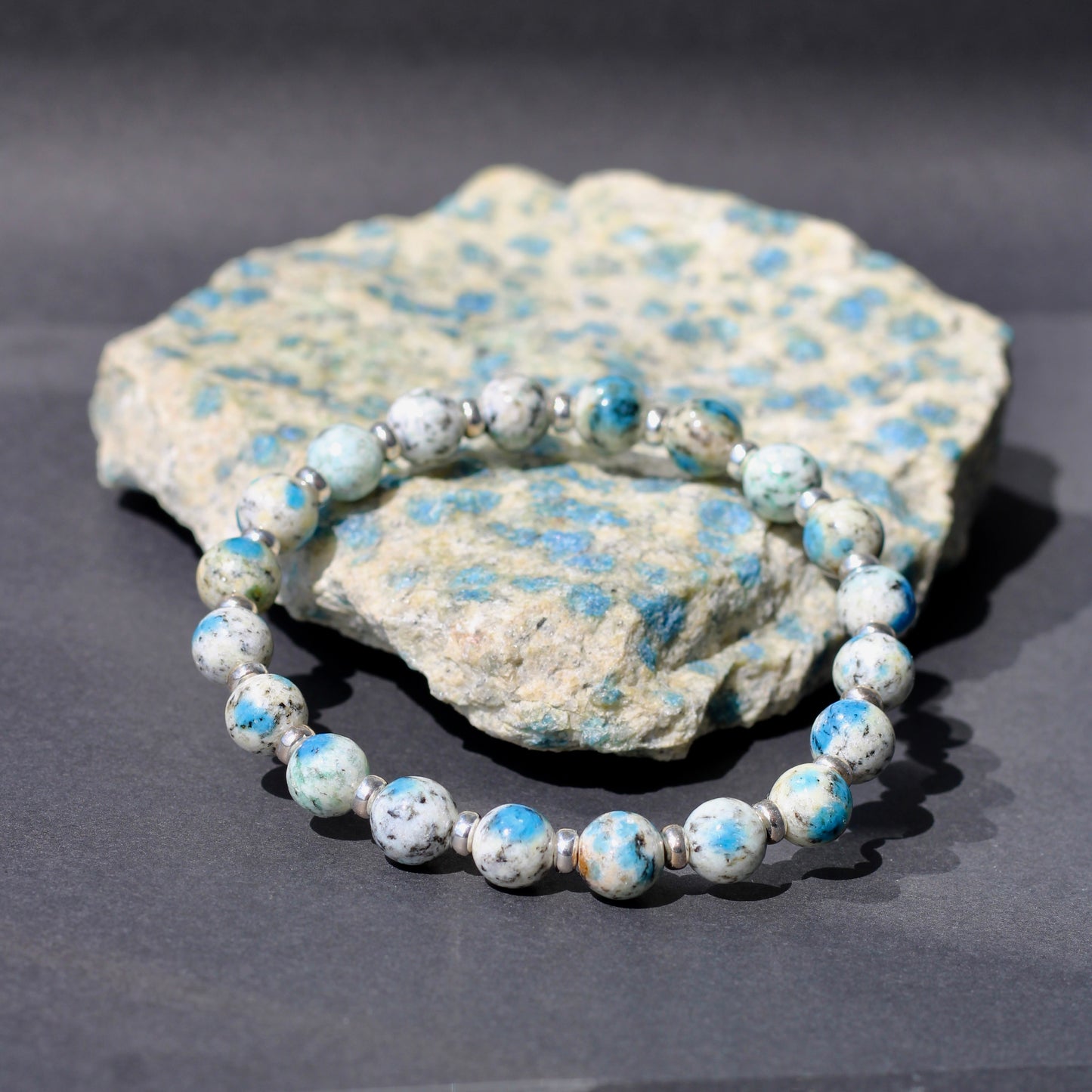K2 Stone Power Bracelet With Sterling Silver & K2 Tumble Stone
