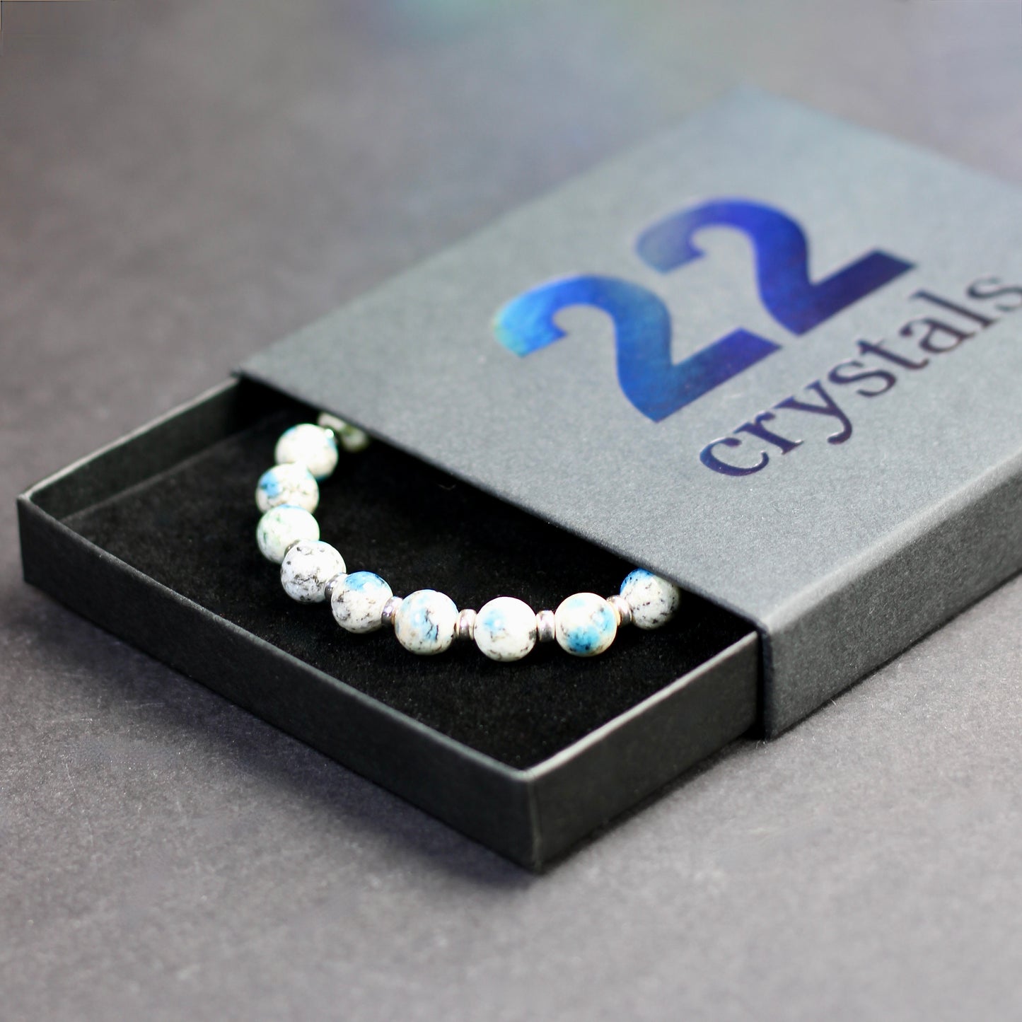 K2 Stone Power Bracelet With Sterling Silver & K2 Tumble Stone