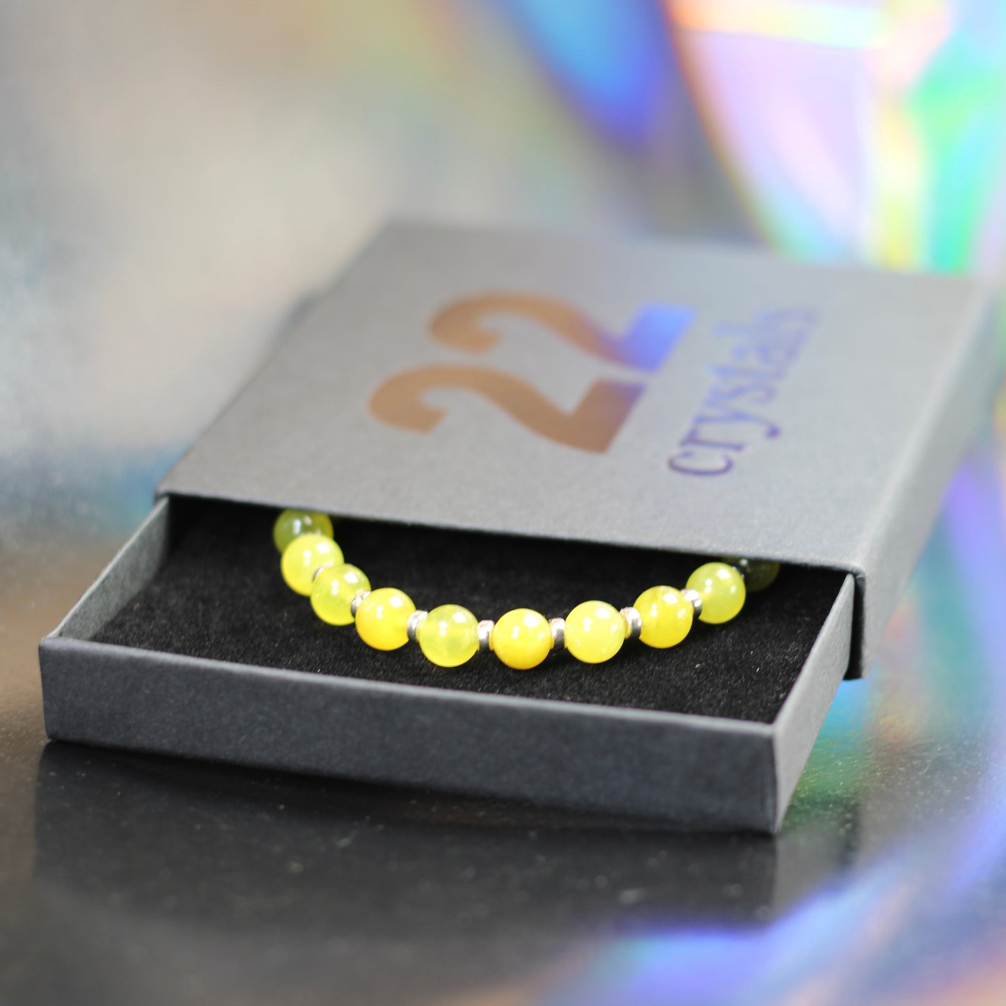 Olive Serpentine Power Bracelet With Sterling Silver & Healerite Tumble Stone