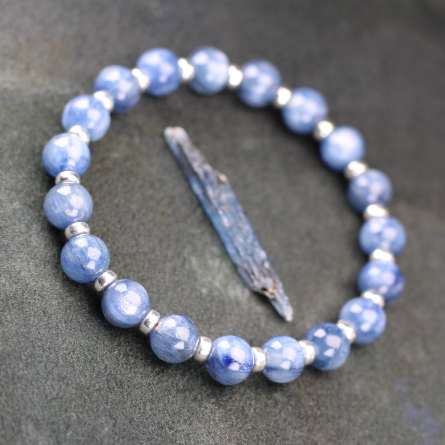 Kyanite Power Bracelet With Sterling Silver & Kyanite Blade.