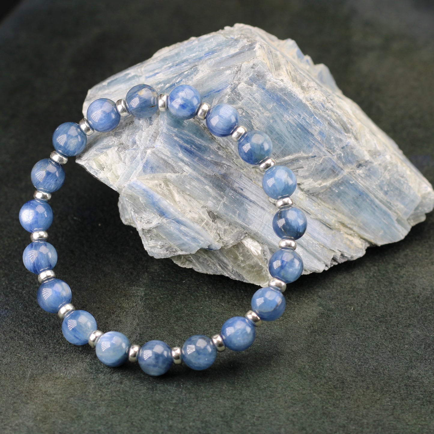 Kyanite Power Bracelet With Sterling Silver & Kyanite Blade.