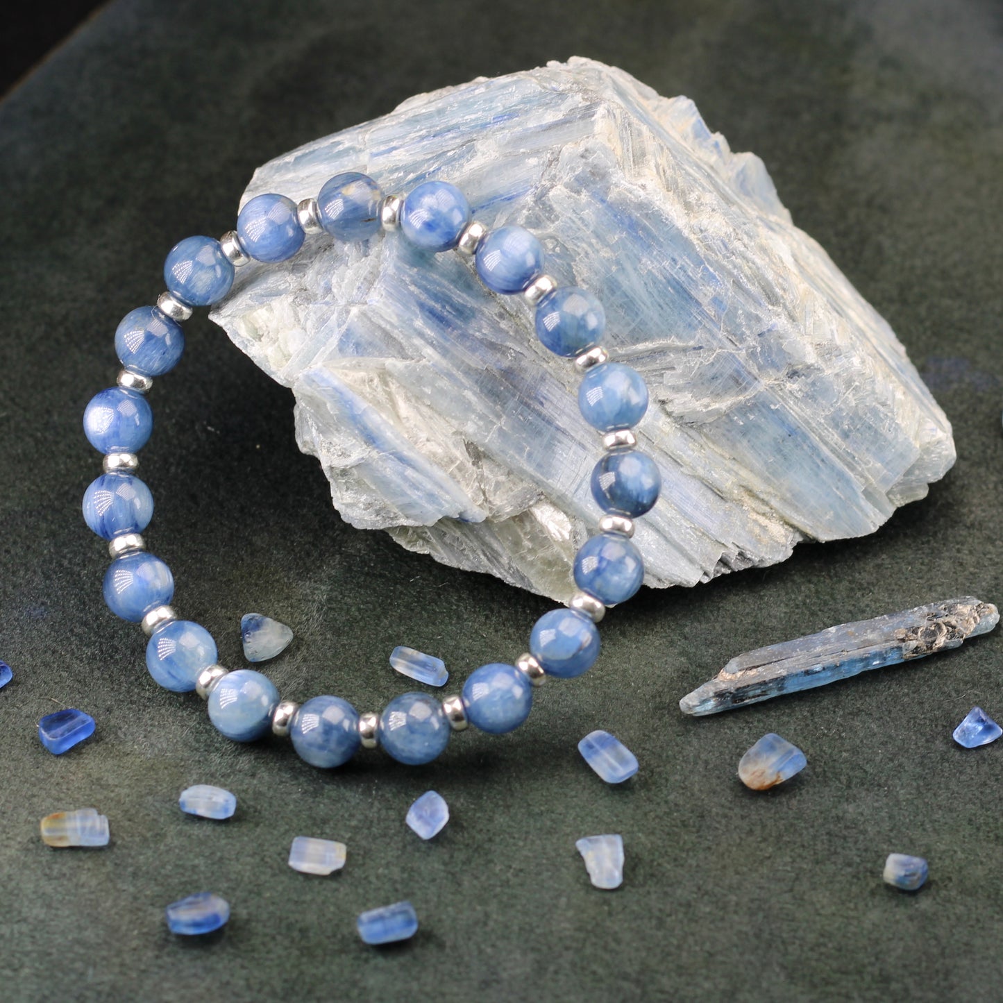 Kyanite Power Bracelet With Sterling Silver & Kyanite Blade.